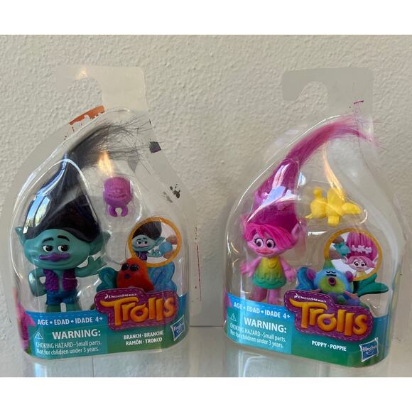 Dreamworks Poppy and Branch Troll Dolls Cake Toppers Toy - Picture 5 of 5